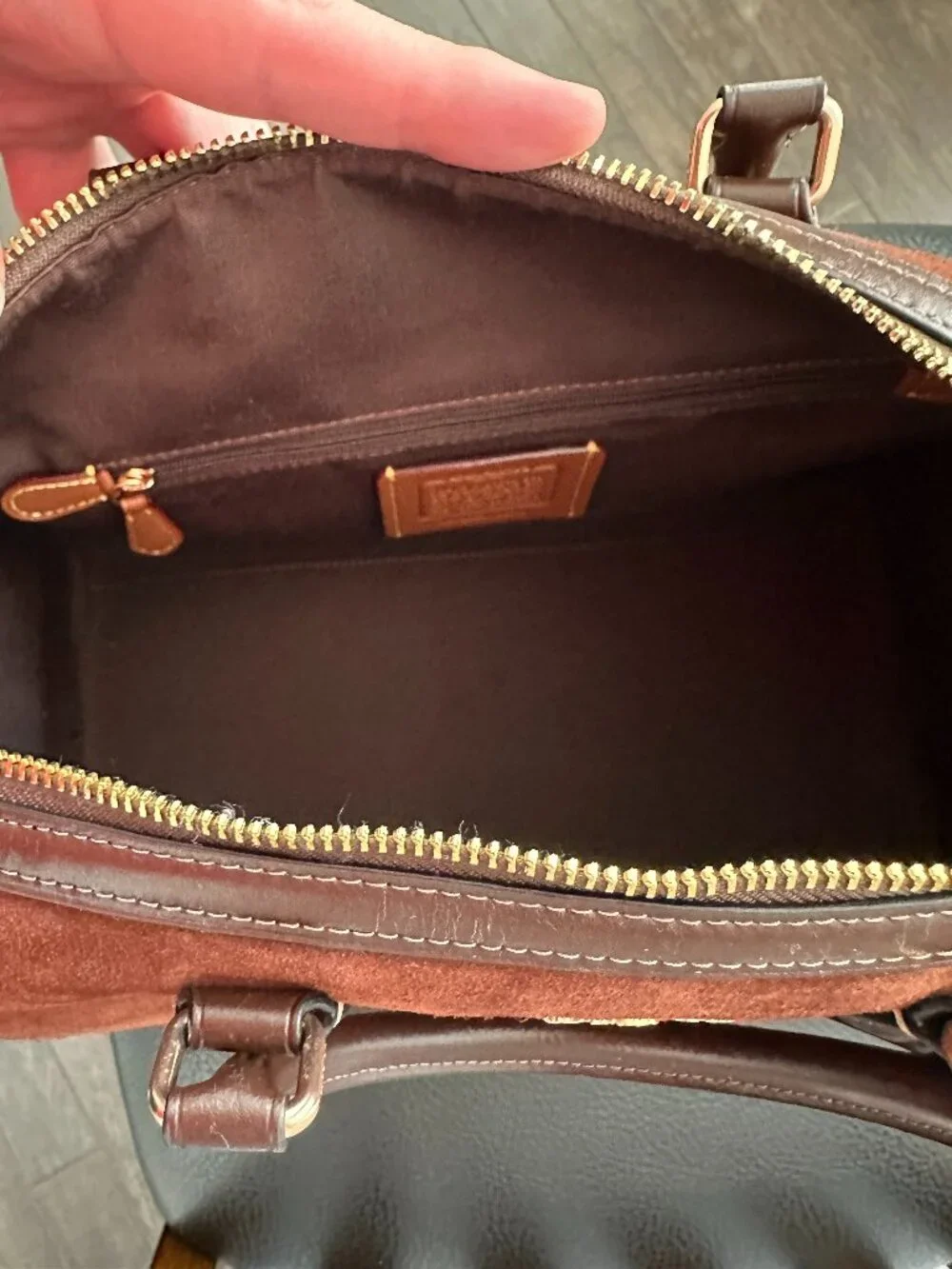 Coach Rowan Large Vintage Brown Suede Shoulder/Satchel Bag Style #F2522-CCC79 - Picture 6 of 8
